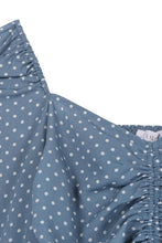 Indlæs billede til gallerivisning Ruched polka dot crop top with puff sleeves
