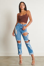 Load image into Gallery viewer, High-Waisted Distressed Boyfriend Jeans
