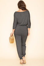 Load image into Gallery viewer, Quarter Sleeve Boat Neck Blouson Jumpsuit

