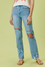 Lataa kuva Galleria-katseluun, High Rise Distressed Wide Leg Jeans
