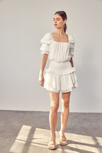 Load image into Gallery viewer, PUFF SLEEVE SMOCKED WAIST ROMPER
