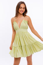 Load image into Gallery viewer, HALTER BABYDOLL TIERED MINI DRESS
