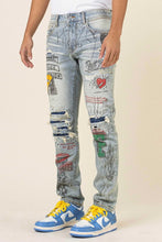 Load image into Gallery viewer, ALL OVER PRINT SLIM FIT DENIM
