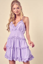 Load image into Gallery viewer, RUFFLE DETAIL TIERED MINI DRESS
