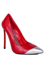 Load image into Gallery viewer, Silver Tip Stiletto Heels
