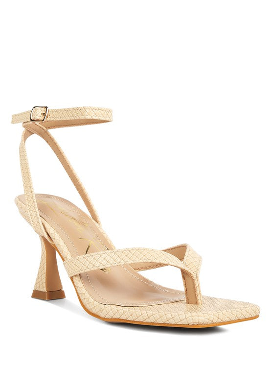 Ankle Strap Spool Thong Sandals