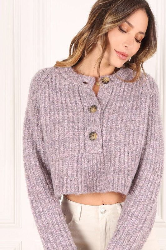 Mélange Crop Sweater