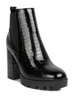 Lataa kuva Galleria-katseluun, Faux Leather Croc Boots
