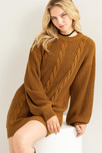 Indlæs billede til gallerivisning Cable-Knit Ribbed Sweater Dress
