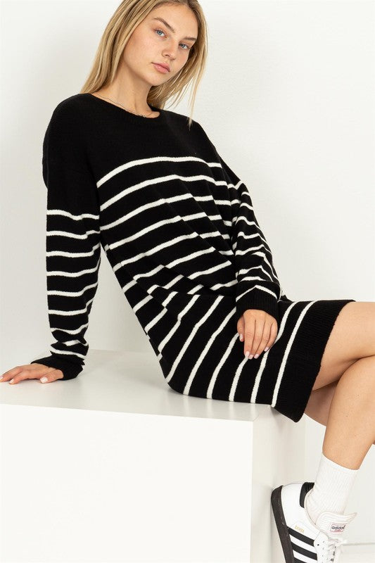 Classic Stripe Sweater Dress