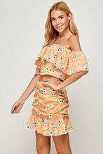 Load image into Gallery viewer, Off Shoulder Top with Mini Skirt Set

