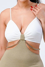 Load image into Gallery viewer, Bralette Side Cutout With Gold Chain Bodycon Dress

