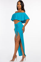 Load image into Gallery viewer, Off Shoulder Cropped Top &amp; Maxi Skirt Set
