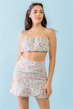 Load image into Gallery viewer, Strappy Crop Top &amp; High Waist Wrap Hem Skirt Set
