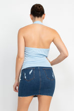 Load image into Gallery viewer, Collared Halter Open Back Top
