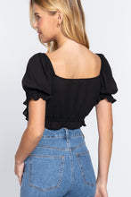 Load image into Gallery viewer, Short Slv Print Crop Woven Top
