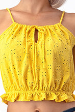 Load image into Gallery viewer, Peplum Knit Eyelet Top
