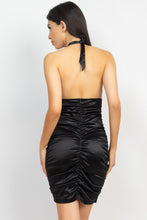 Load image into Gallery viewer, Ruched Woven Satin Dress
