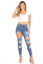 Load image into Gallery viewer, High Waist Cut Out Jeans
